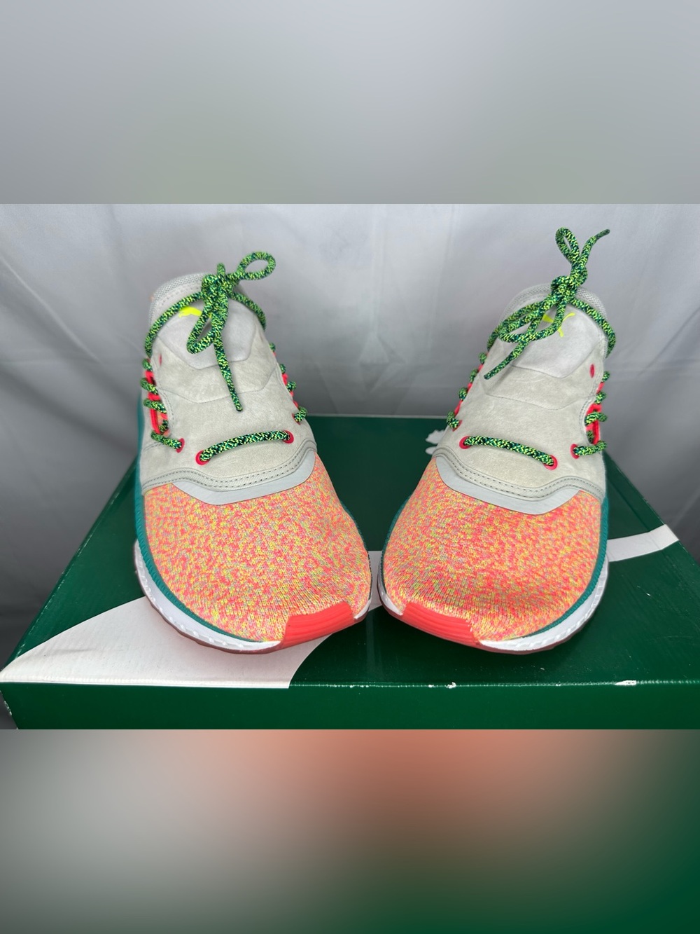 Puma Kids Multicolor Knit Athletic Shoes - Neon Pink/Green